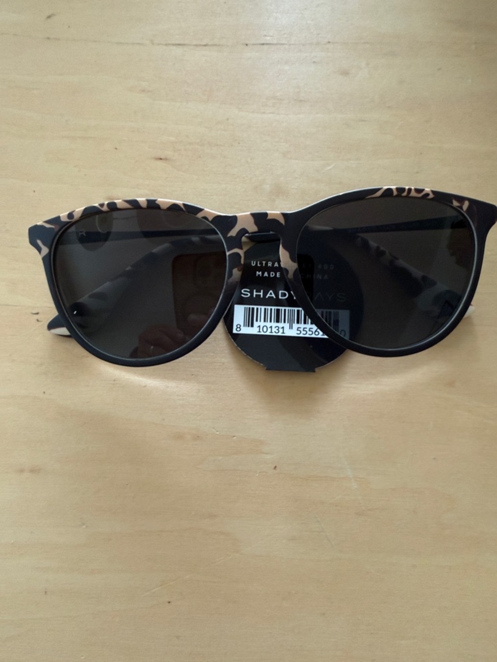 Shady Rays Allure Prairie Tortoise Print Round Sunglasses - Black/Brown NWT